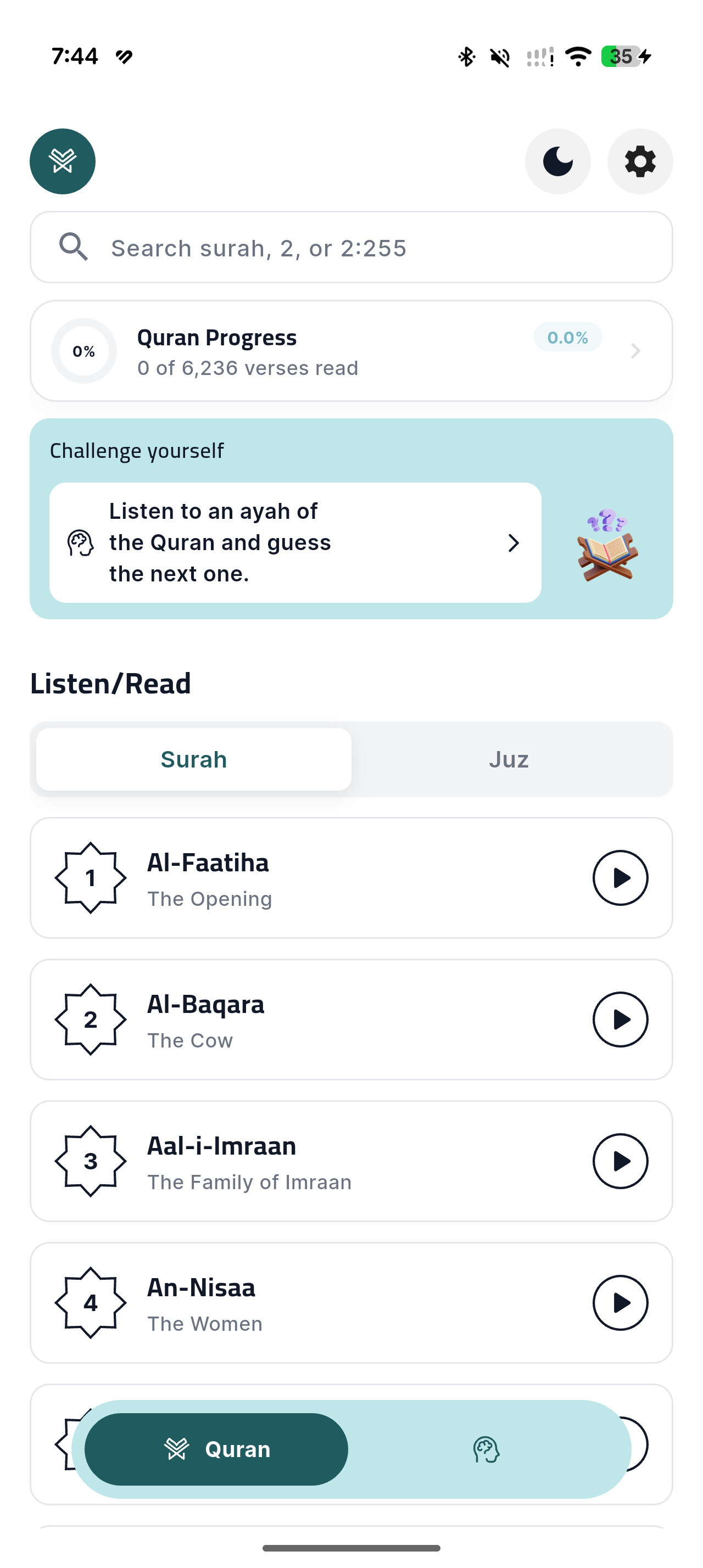 Hafiz Pro screenshot, light appearance