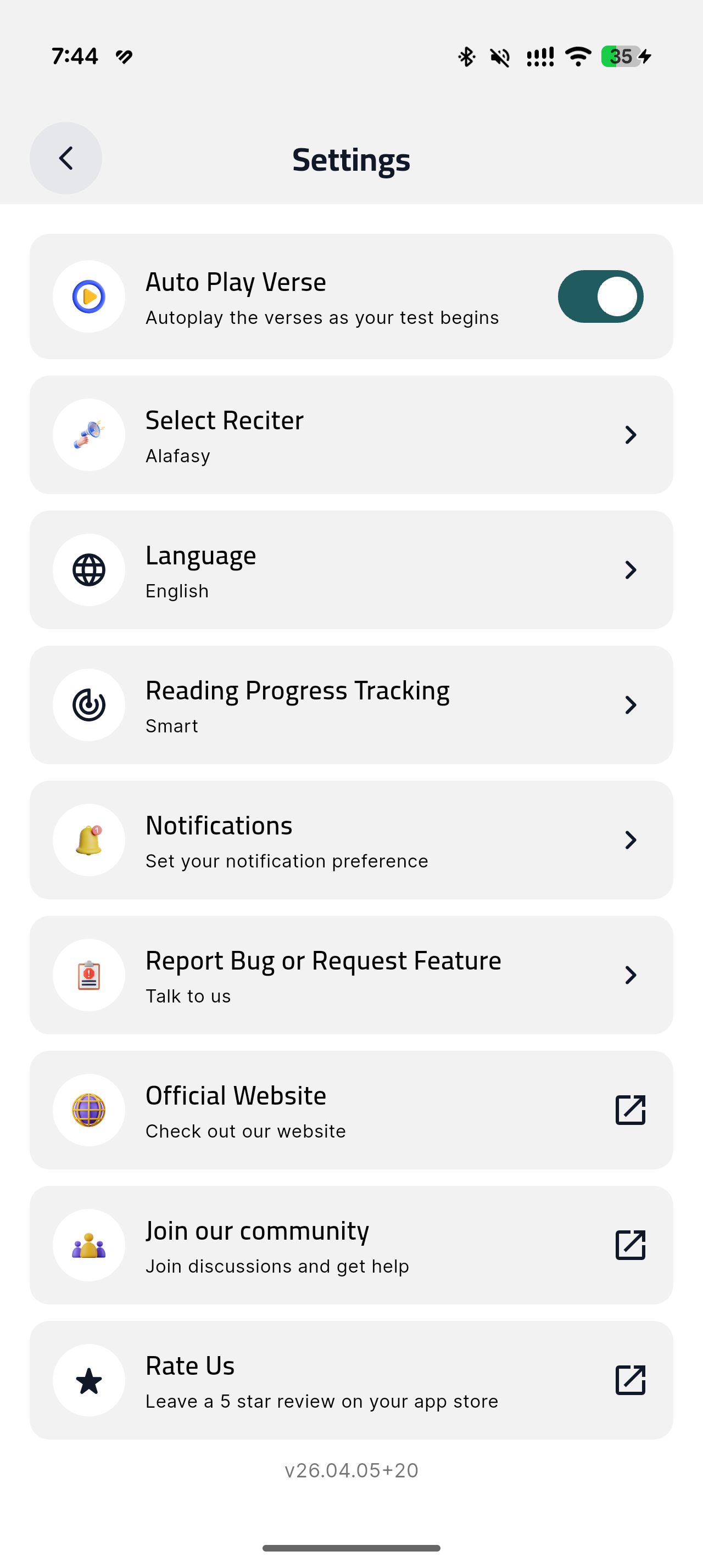 Hafiz Pro screenshot, light appearance