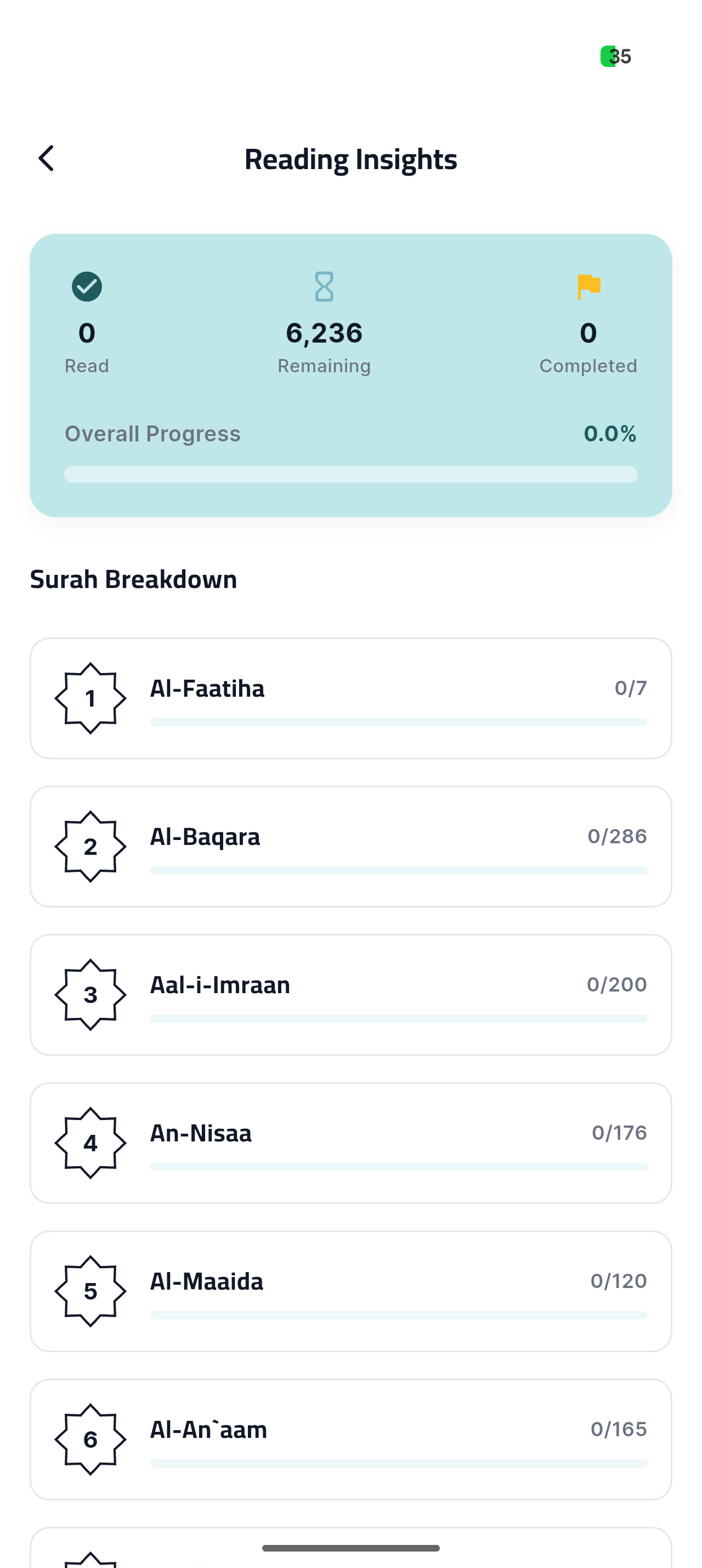 Hafiz Pro screenshot, light appearance